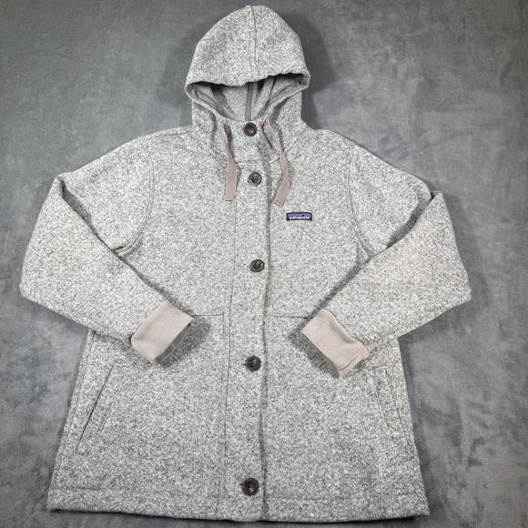 Patagonia Jackets & Blazers - Patagonia Better Sweater Hooded Coat Women's L Gray Birch White Excellent 25850